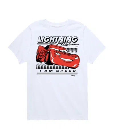 Hybrid Kids' Big Boys Cars Lightning Mcqueen Graphic Tee In White