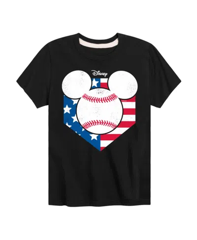 Hybrid Kids' Big Boys Disney Mickey Baseball Graphic T-shirt In Black