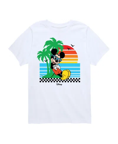 Hybrid Kids' Big Boys Disney Mickey Mouse Beach Graphic Tee In White