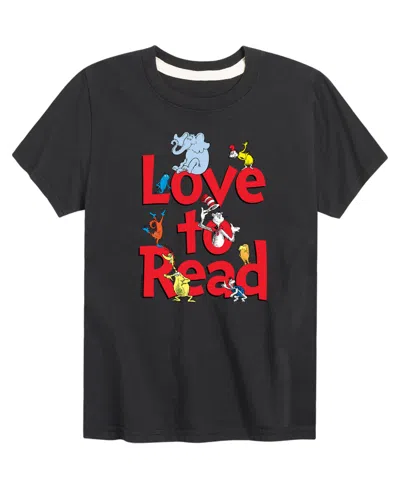 Hybrid Kids' Big Boys Dr. Seuss Love To Read Graphic T-shirt In Black