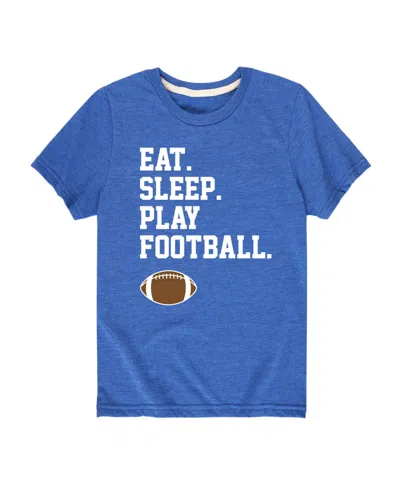 Hybrid Kids' Big Boys Eat Sleep Play Football Graphic Tee In Blue
