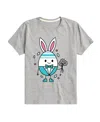 Hybrid Big Boys Happy Easter Bunny Egg Graphic T-shirt In Gray