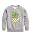 Hybrid Big Boys Happy Easter Dino Egg Graphic Fleece Sweatshirt In Gray