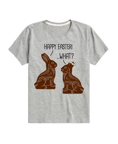 Hybrid Kids' Big Boys Happy Easter What Graphic T-shirt In Gray