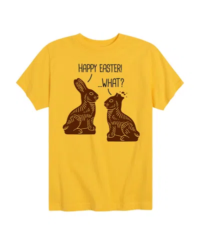 Hybrid Kids' Big Boys Happy Easter What Graphic T-shirt In Yellow