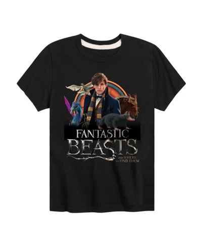 Hybrid Kids' Big Boys Harry Potter Fantastic Beasts Graphic Tee In Black
