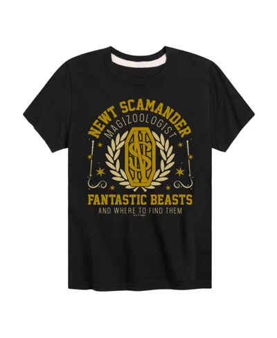 Hybrid Kids' Big Boys Harry Potter Newt Scamander Graphic Tee In Black