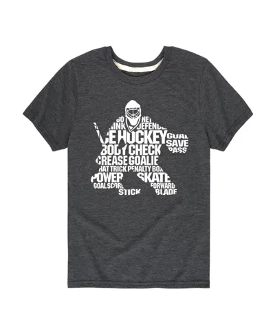 Hybrid Kids' Big Boys Hockey Graphic Tee In Grey
