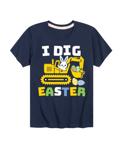 Hybrid Kids' Big Boys I Dig Easter Graphic T-shirt In Blue