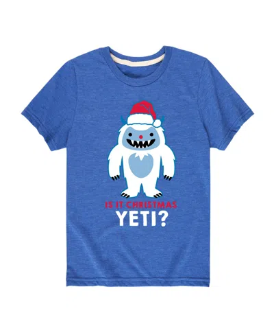 Hybrid Kids' Big Boys Is It Christmas Yeti Graphic Tee In Blue