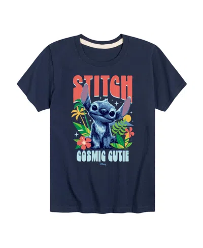 Hybrid Kids' Big Boys Lilo Stitch Live Action Stitch Cosmic Cutie Graphic T-shirt