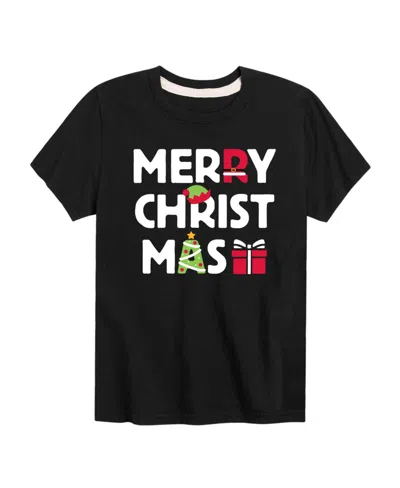 Hybrid Kids' Big Boys Merry Christmas Graphic Tee In Black