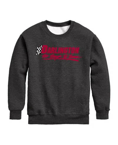 Hybrid Kids' Big Boys Nascar Darlington Graphic Crew Fleece Sweatshirt In Gray