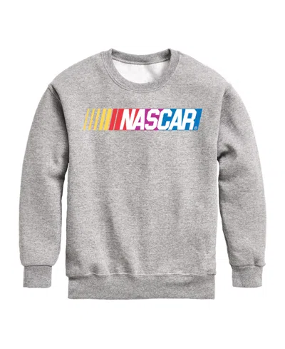 Hybrid Kids' Big Boys Nascar Logo Graphic Crew Fleece Sweatshirt In Gray