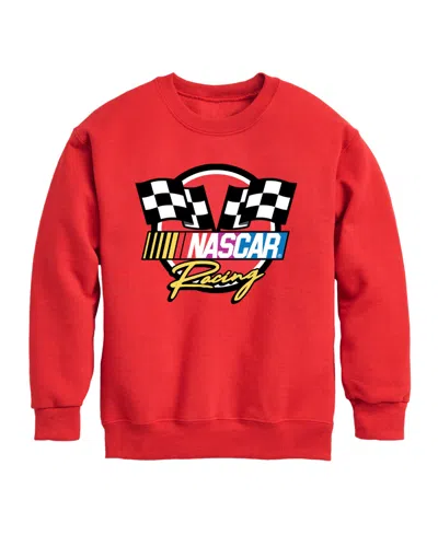 Hybrid Kids' Big Boys Nascar Racing Logo Graphic Crew Fleece Sweatshirt In Red