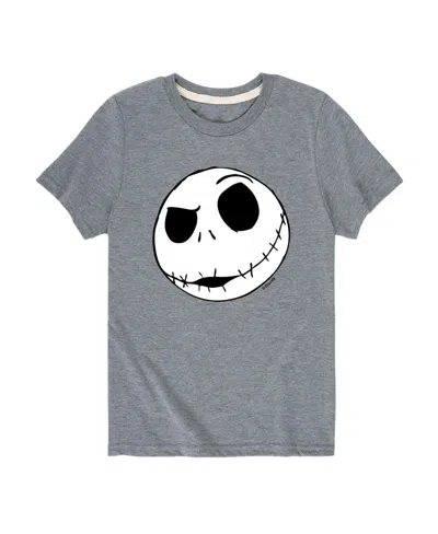 Hybrid Kids' Big Boys Nightmare Before Christmas Face Graphic Tee In Grey