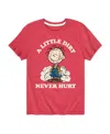 Hybrid Big Boys Peanuts A Little Dirt Never Hurt Graphic Tee In Red