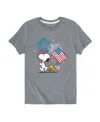 Hybrid Big Boys Peanuts Americana Fireworks Graphic T-shirt In Gray