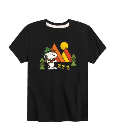 Hybrid Kids' Big Boys Peanuts Beagle Scout Graphic T-shirt In Black