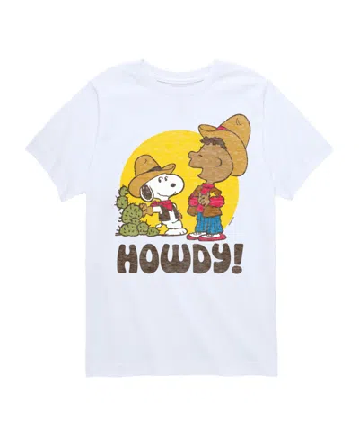 Hybrid Kids' Big Boys Peanuts Howdy Graphic Tee In White