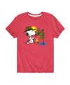 Hybrid Big Boys Peanuts Snoopy Fishing Graphic Tee In Red