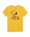 Hybrid Big Boys Peanuts Snoopy Woodstock Graphic Tee In Yellow