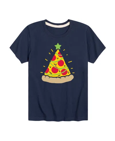 Hybrid Kids' Big Boys Pizza Tree Graphic Tee In Blue