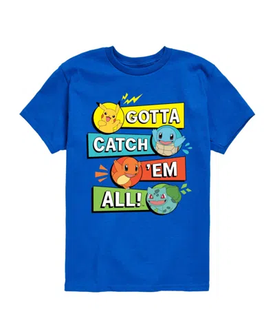 Hybrid Kids' Big Boys Pokemon Gotta Catch Em All Graphic Tee In Blue