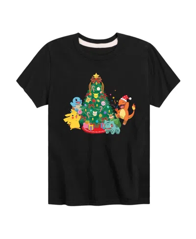 Hybrid Kids' Big Boys Pokemon Group Tree Graphic Tee In Black