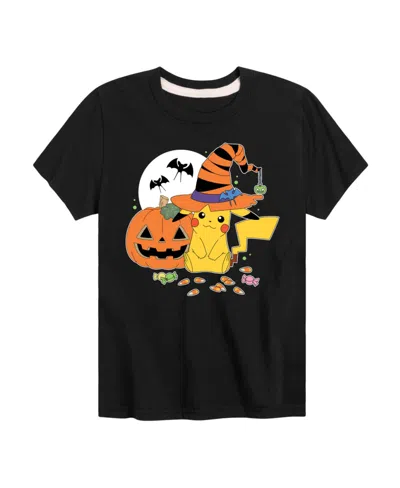 Hybrid Kids' Big Boys Pokemon Pikachu Witch Graphic Tee In Black