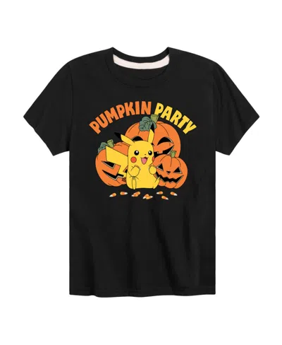 Hybrid Kids' Big Boys Pokemon Pumpkin Party Graphic Tee In Black