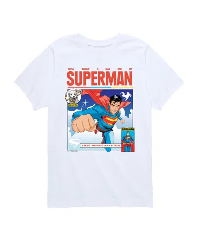 Hybrid Kids' Big Boys Superman Comic Graphic T-shirt In White