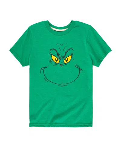 Hybrid Kids' Big Boys The Grinch Face Graphic Tee In Green