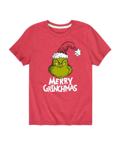 Hybrid Kids' Big Boys The Grinch Merry Grinchmas Graphic Tee In Red