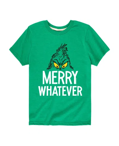 Hybrid Kids' Big Boys The Grinch Merry Whatever Graphic Tee In Green