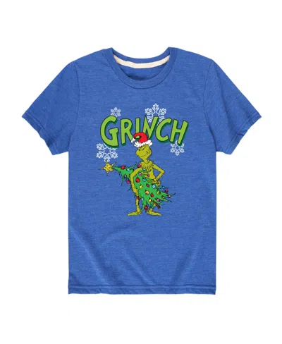 Hybrid Kids' Big Boys The Grinch Tree Graphic Tee In Blue