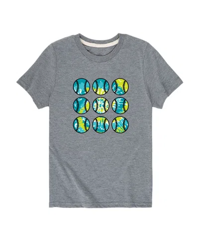 Hybrid Kids' Big Boys Tie Dye Baseball Graphic T-shirt In Gray