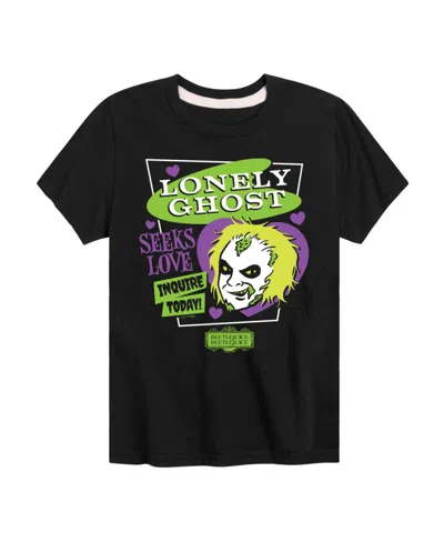 Hybrid Kids' Boys Beetlejuice Lonely Ghost Graphic Tee In Black