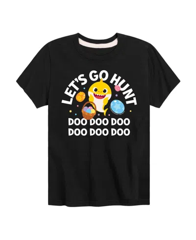 Hybrid Boys' Toddler 2t-5t Baby Shark Lets Go Hunt Short-sleeve Graphic T-shirt In Black