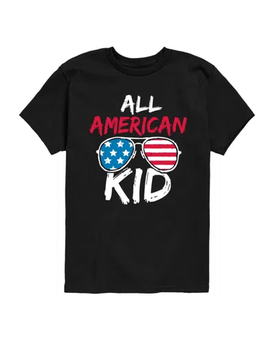 Hybrid Babies' Boys' Toddler 2t-5t Instant Message All American Kid Short-sleeve Graphic T-shirt In Black