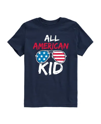 Hybrid Babies' Boys' Toddler 2t-5t Instant Message All American Kid Short-sleeve Graphic T-shirt In Blue