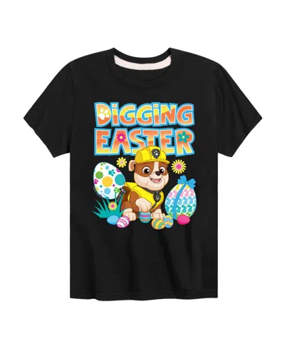 Hybrid Babies' Boys' Toddler 2t-5t Paw Patrol Digging Easter Short-sleeve Graphic T-shirt In Black