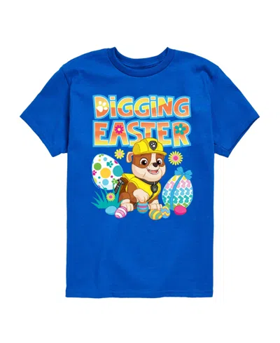 Hybrid Babies' Boys' Toddler 2t-5t Paw Patrol Digging Easter Short-sleeve Graphic T-shirt In Blue