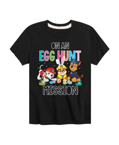 Hybrid Babies' Boys' Toddler 2t-5t Paw Patrol On An Egg Hunt Mission Short-sleeve Graphic T-shirt In Black