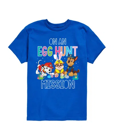 Hybrid Babies' Boys' Toddler 2t-5t Paw Patrol On An Egg Hunt Mission Short-sleeve Graphic T-shirt In Blue