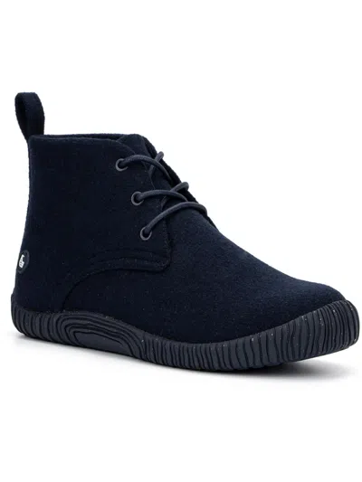 Hybrid Green Label Genesis Mens Lace-up Wool Casual And Fashion Sneakers In Blue