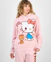 Hybrid Juniors' Hello Kitty Drawstring Plush Joggers In Pink