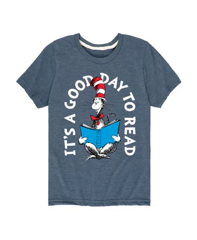 Hybrid Kids' Big Boys Dr. Seuss It's A Good Day To Read Graphic T-shirt In Blue