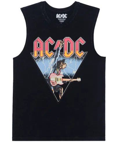 Hybrid Men's Acdc Graphic Muscle Tank Top In Black Mine