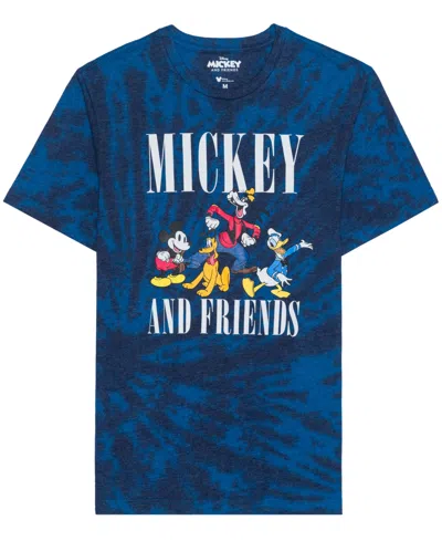 Hybrid Men's Mickey Friends Wash Graphic T-shirt In Blue Spira